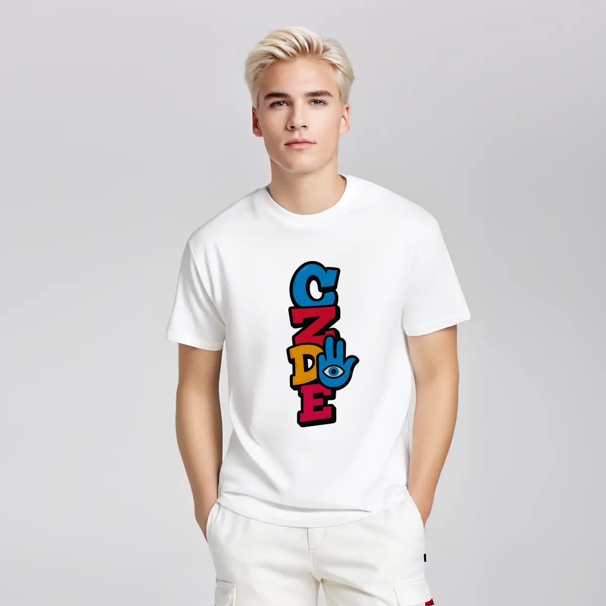 CZDE Vertical Logo T-Shirt - Clean Streetwear Brand Statement | Official Merch