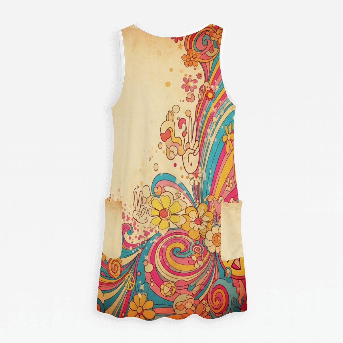 CZDE Summer V-Neck Dress with Retro Floral Print