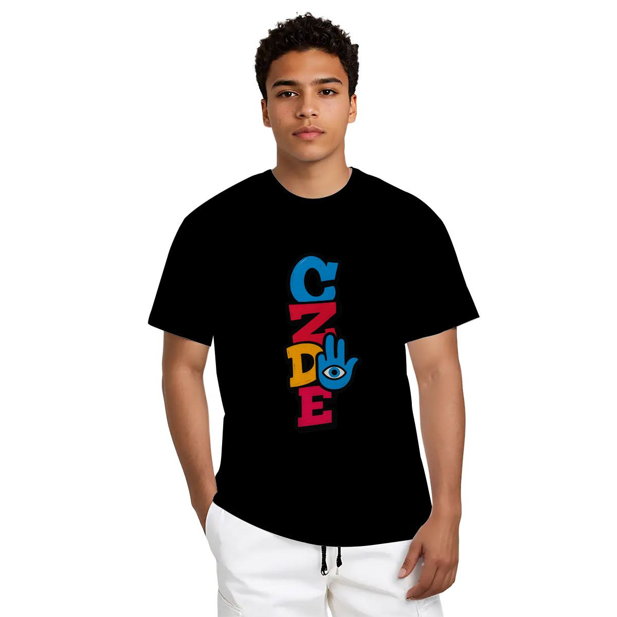 CZDE Vertical Logo T-Shirt - Clean Streetwear Brand Statement | Official Merch