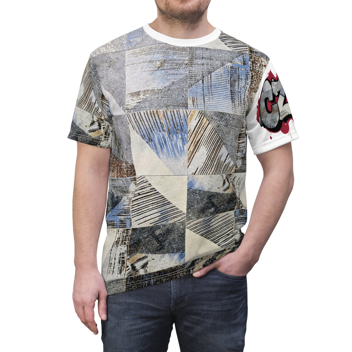 CZDE Patchwork Art Tee - Festive Unisex Shirt