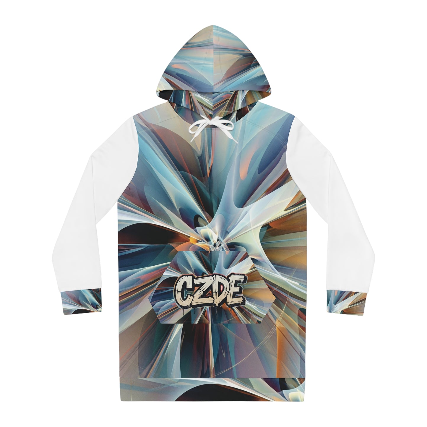 CZDE Abstract Hoodie Dress – Unisex Streetwear Style