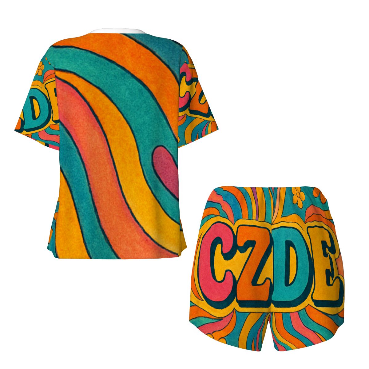 Feel-Good CZDE Pajama Set – Vintage Vibes for Lazy Mornings & Cozy Nights