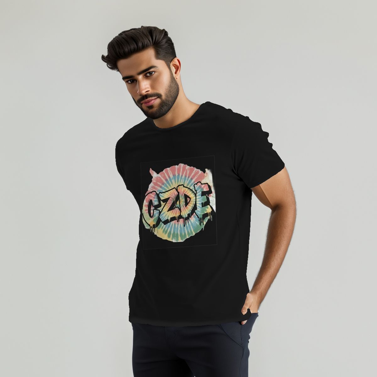 CZDE Tie-Dye Graffiti Tee β Unisex Street Style