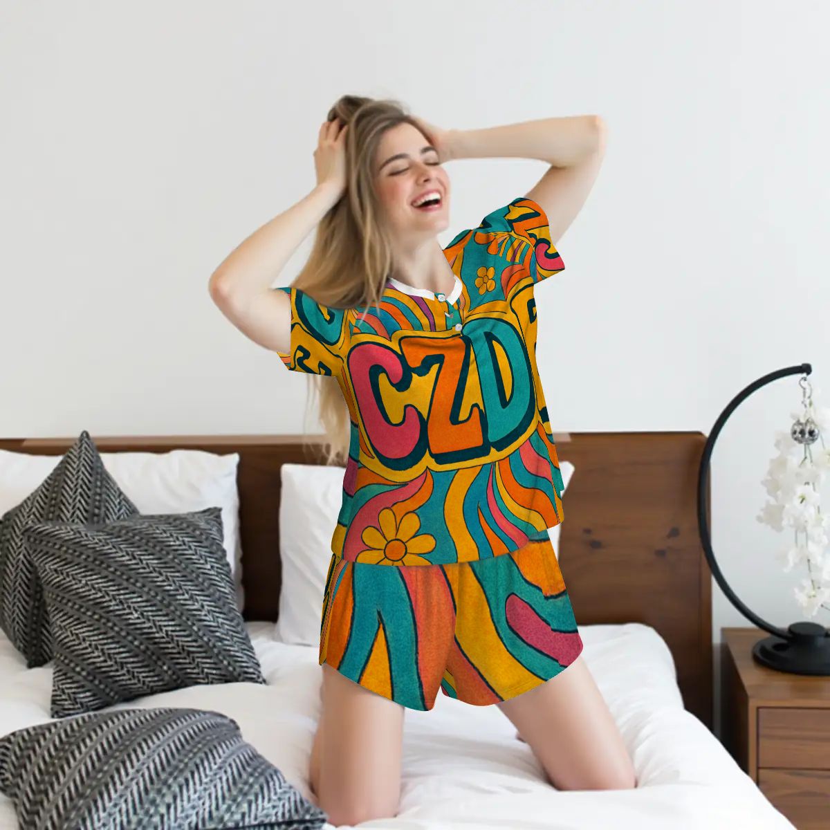 Feel-Good CZDE Pajama Set – Vintage Vibes for Lazy Mornings & Cozy Nights