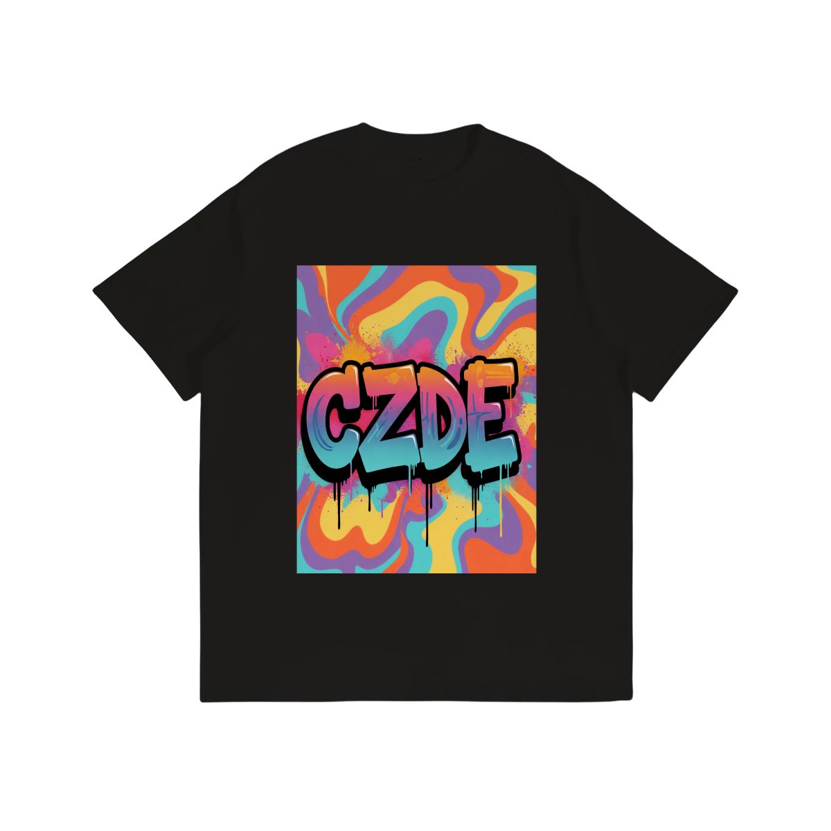 CZDE Color Splash Graphic T-Shirt — Vibrant Street Style