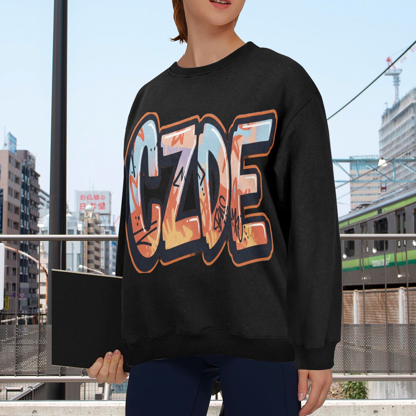 CZDE Graffiti Sweatshirt – Urban Streetwear Pullover for Casual Style