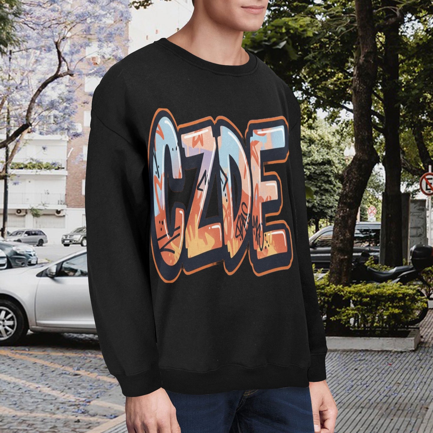 CZDE Graffiti Sweatshirt – Urban Streetwear Pullover for Casual Style