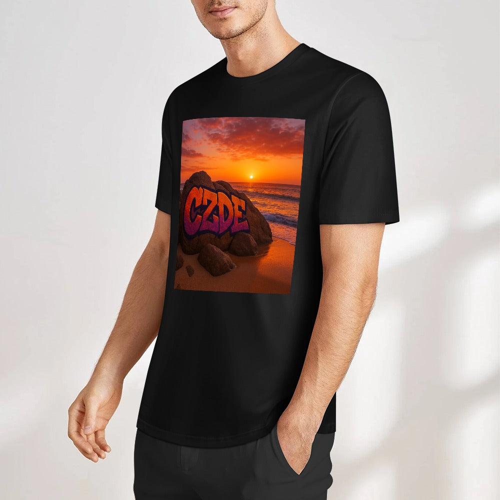 CZDE Sunset Rocks Tee – Art, Soul & Street Identity in Every Golden Hour