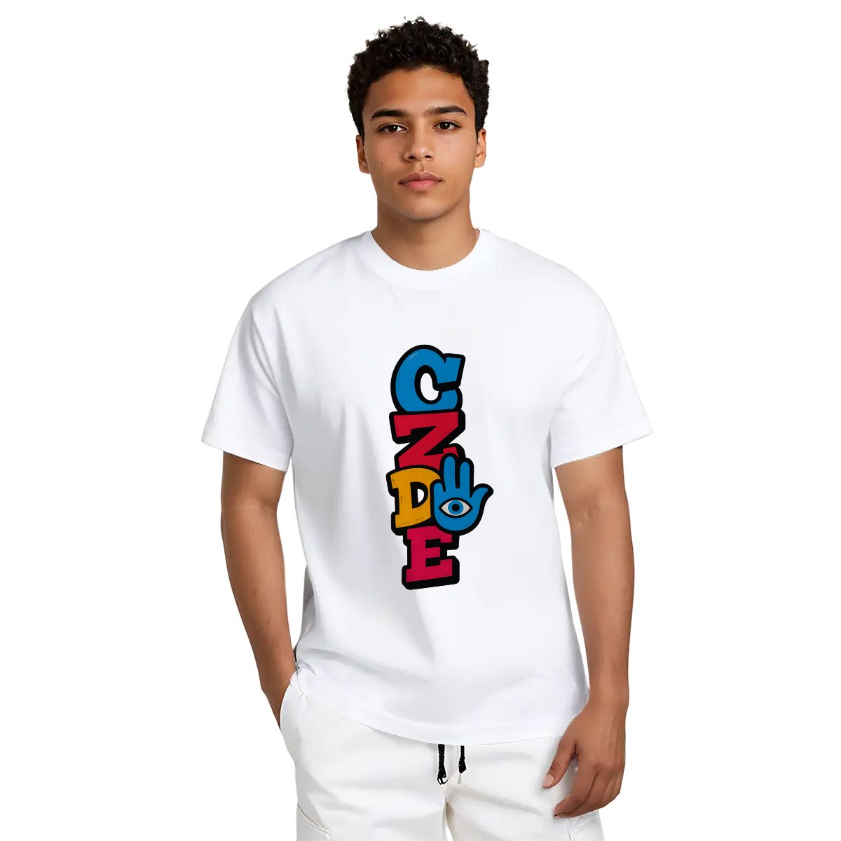 CZDE Vertical Logo T-Shirt - Clean Streetwear Brand Statement | Official Merch