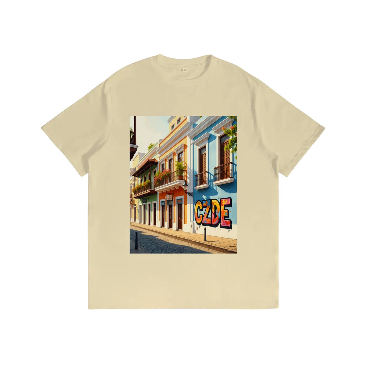 CZDE Old San Juan Street Graphic T-Shirt — Colorful Urban Vibe
