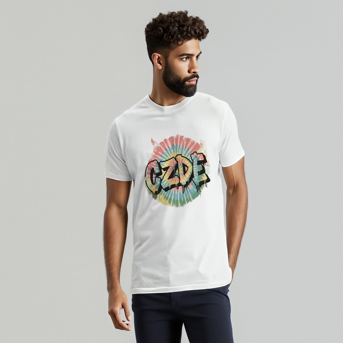 CZDE Tie-Dye Graffiti Tee β Unisex Street Style
