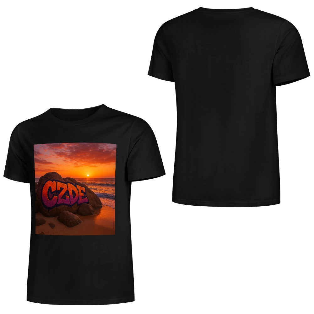 CZDE Sunset Rocks Tee – Art, Soul & Street Identity in Every Golden Hour