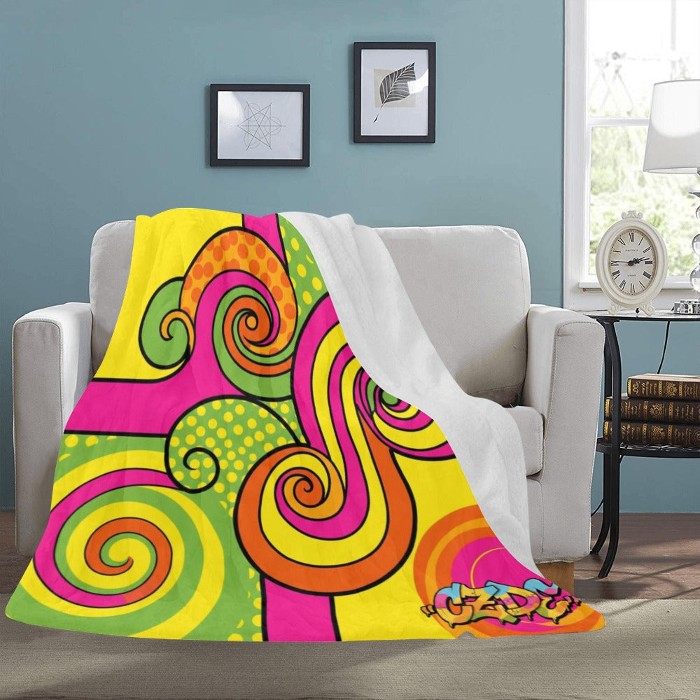 CZDE Psychedelic Swirl Throw Blanket β Colorful Cozy Decor