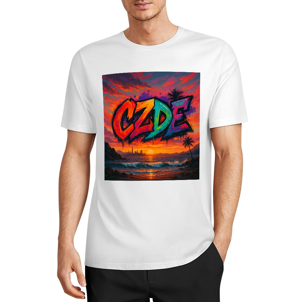CZDE Dreamscape Tee – Vibrant Sunset Graffiti Shirt | Feel the Heat, Live the Color, Own the Street