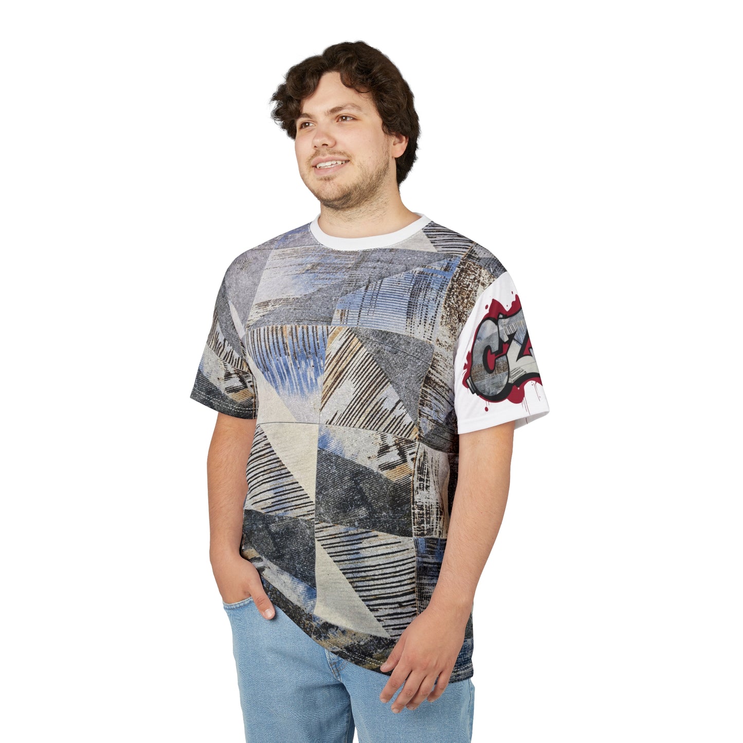 CZDE Patchwork Art Tee - Festive Unisex Shirt