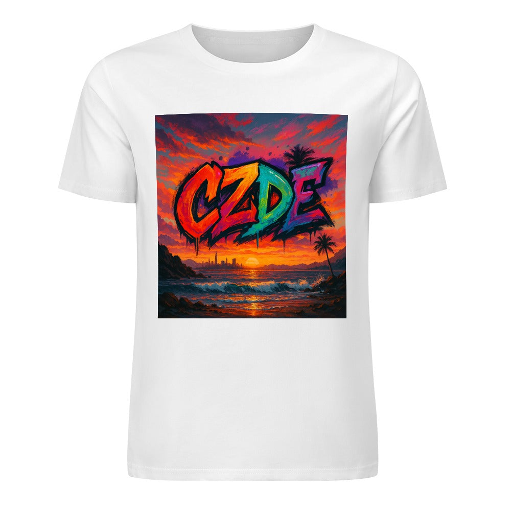 CZDE Dreamscape Tee – Vibrant Sunset Graffiti Shirt | Feel the Heat, Live the Color, Own the Street