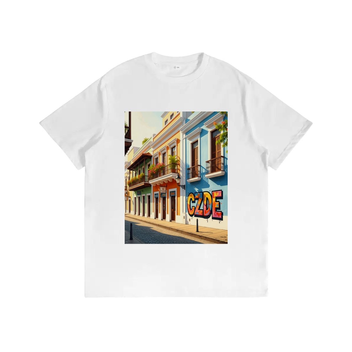CZDE Old San Juan Street Graphic T-Shirt — Colorful Urban Vibe