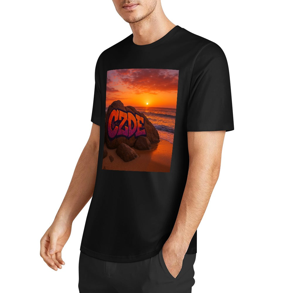 CZDE Sunset Rocks Tee – Art, Soul & Street Identity in Every Golden Hour