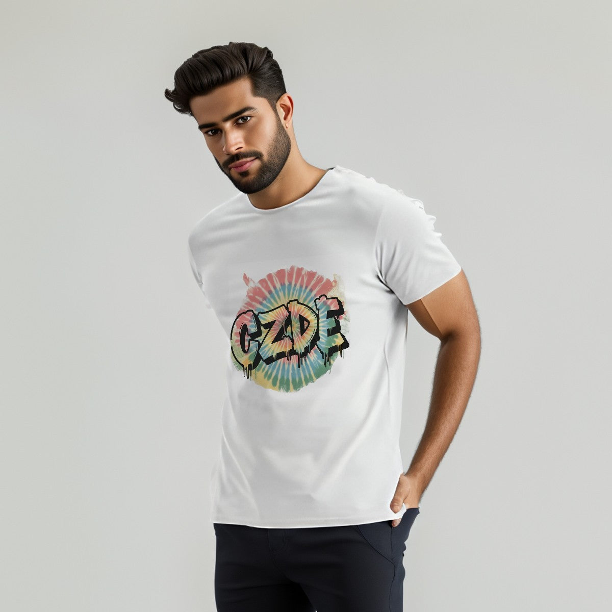 CZDE Tie-Dye Graffiti Tee β Unisex Street Style