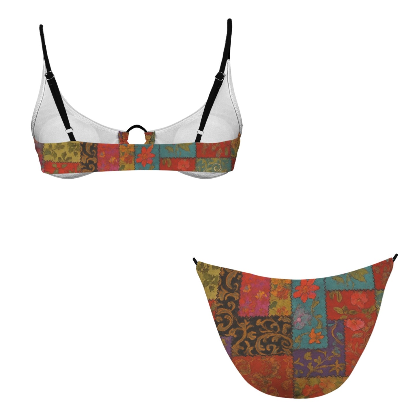 "CZDE Patchwork Boho Bikini – Artistic Soul, Beach Bold"