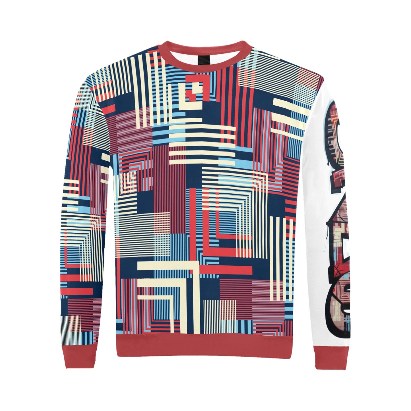Unisex CZDE Streetwear Sweatshirt – Colorful Geometric Pattern