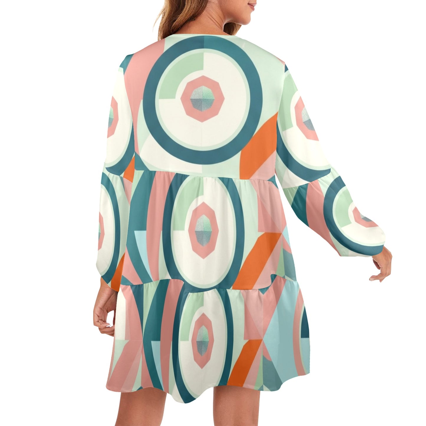CZDE Retro Boho Long Sleeve Dress