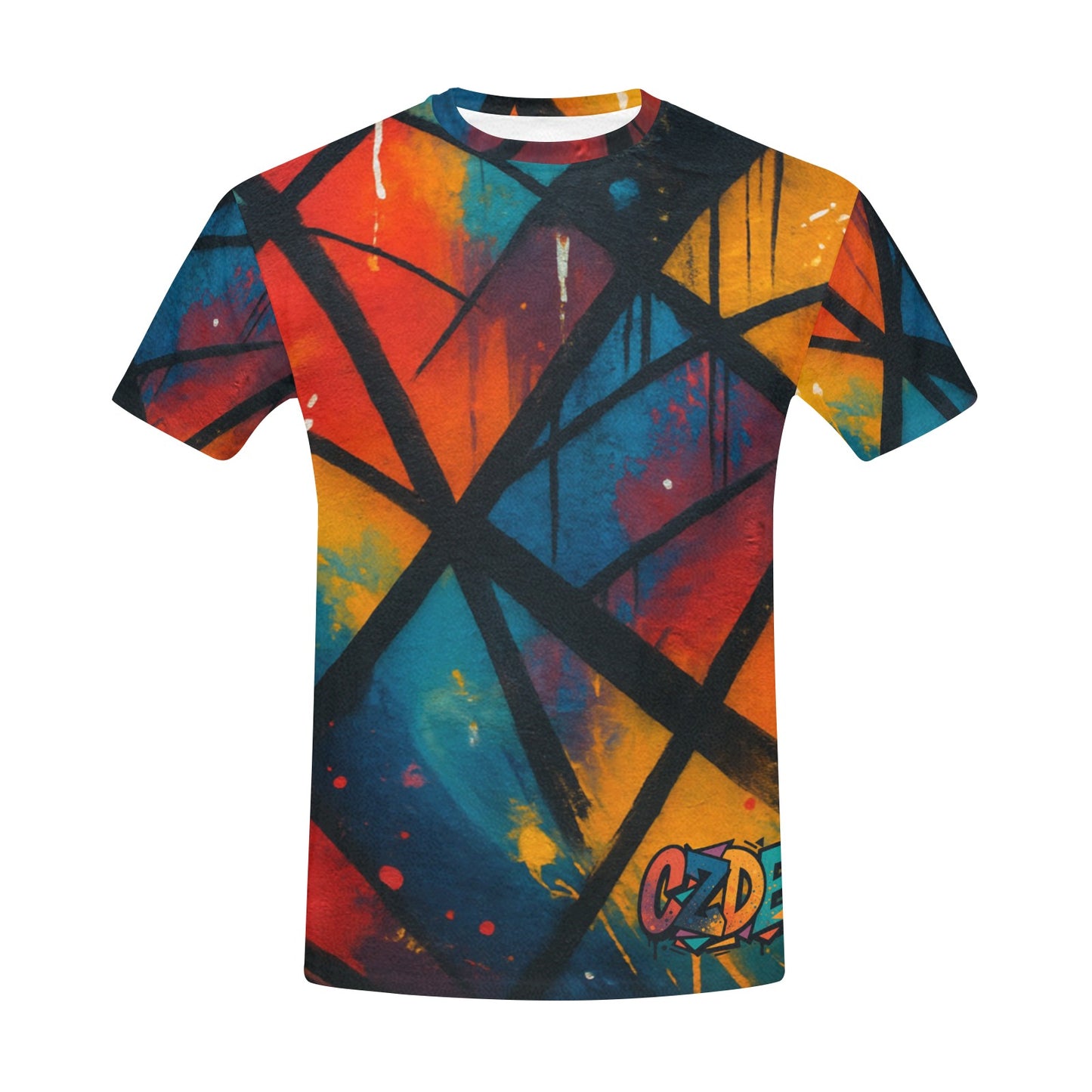 CZDE Abstract Graffiti T-Shirt – Bold Streetwear Style for Men