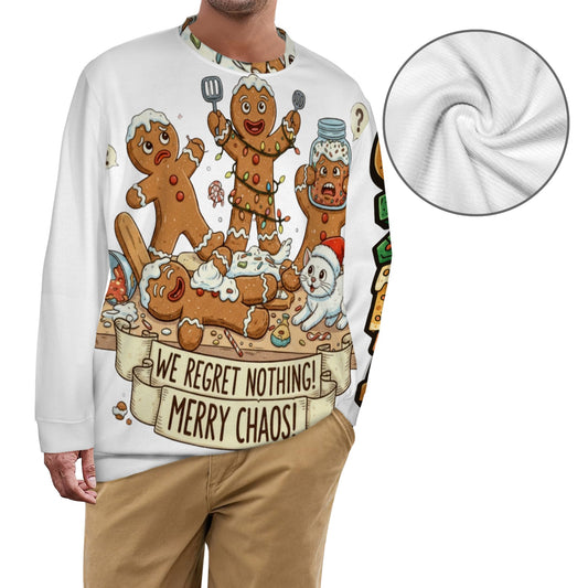 Funny Gingerbread Christmas Sweatshirt - We Regret Nothing Merry Chaos Holiday Sweater