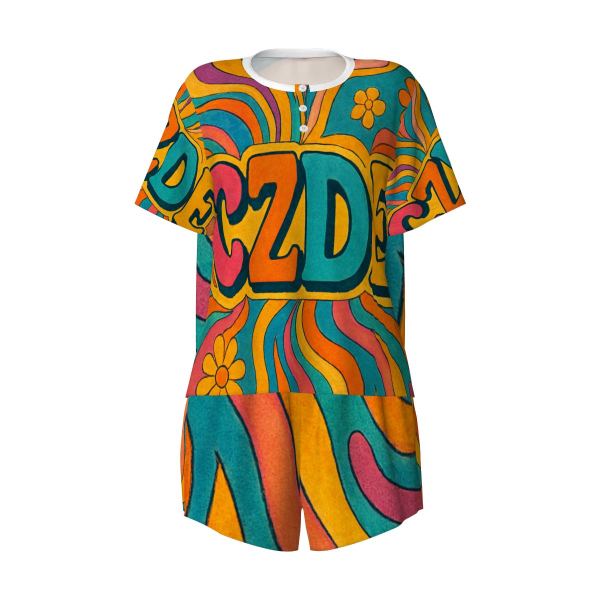Feel-Good CZDE Pajama Set – Vintage Vibes for Lazy Mornings & Cozy Nights