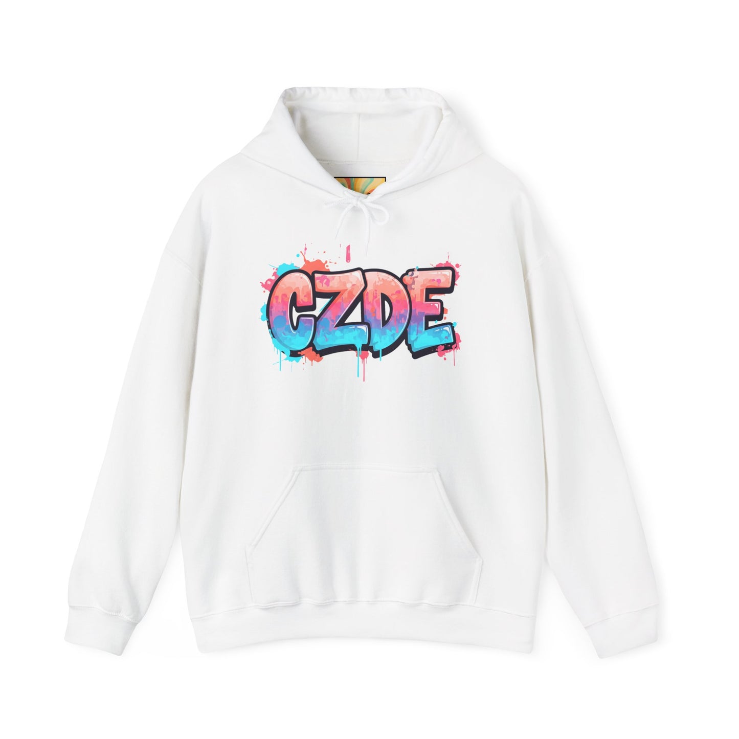 CZDE White Hoodie – Graffiti Streetwear Style