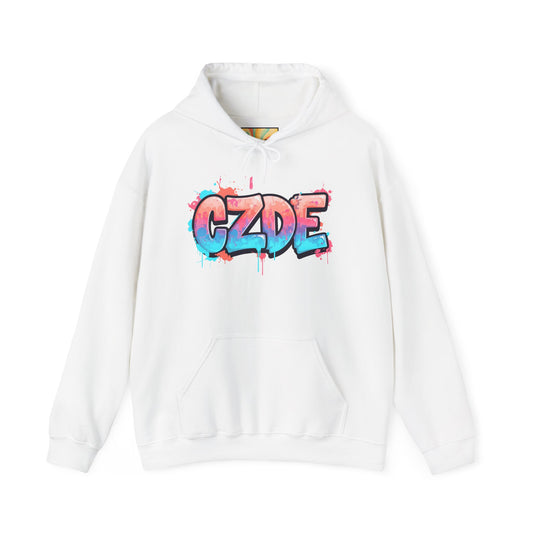 CZDE White Hoodie – Graffiti Streetwear Style