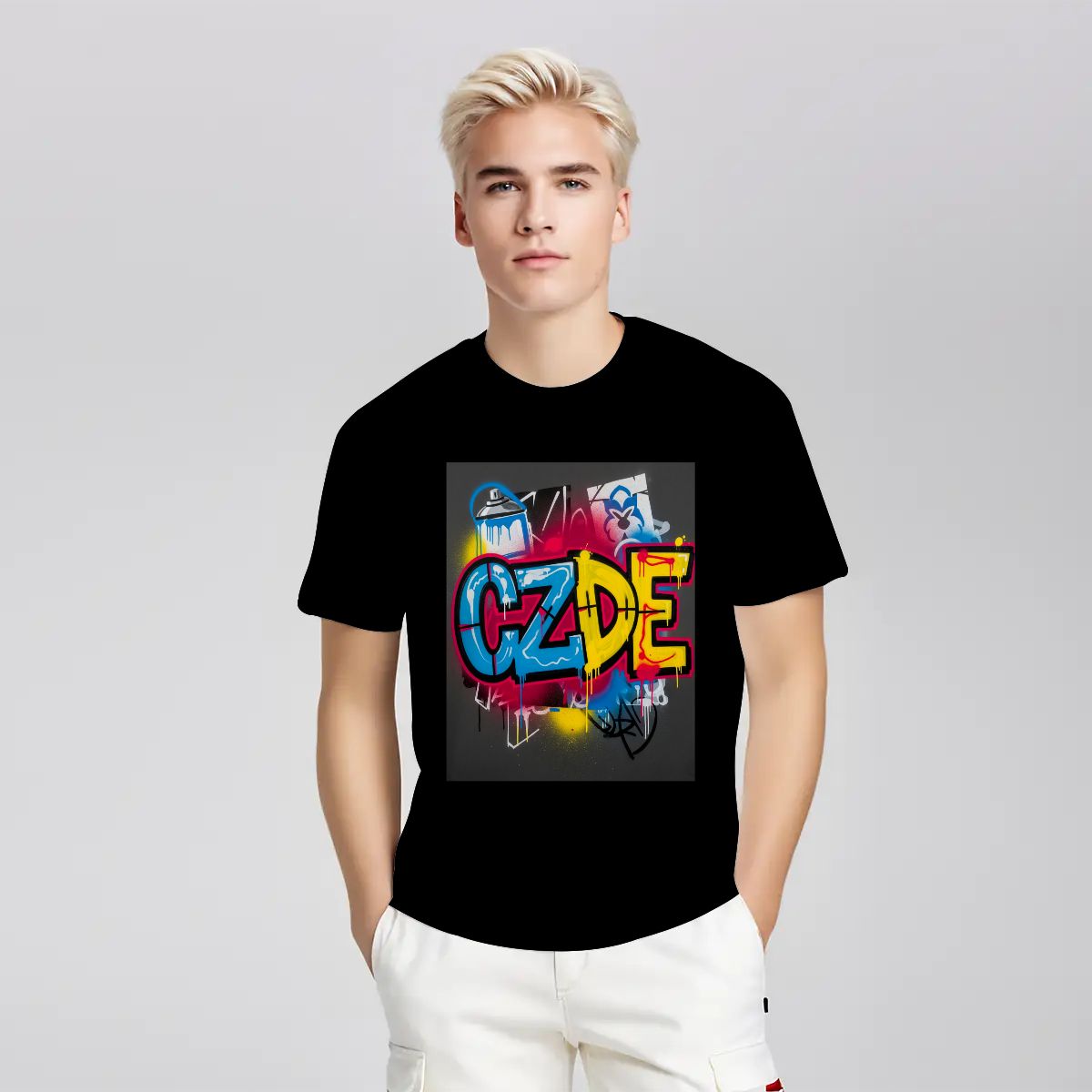 Unisex T-shirt Double Sided "CZDE Graffiti Burst Tee – Loud Color, Street Power"