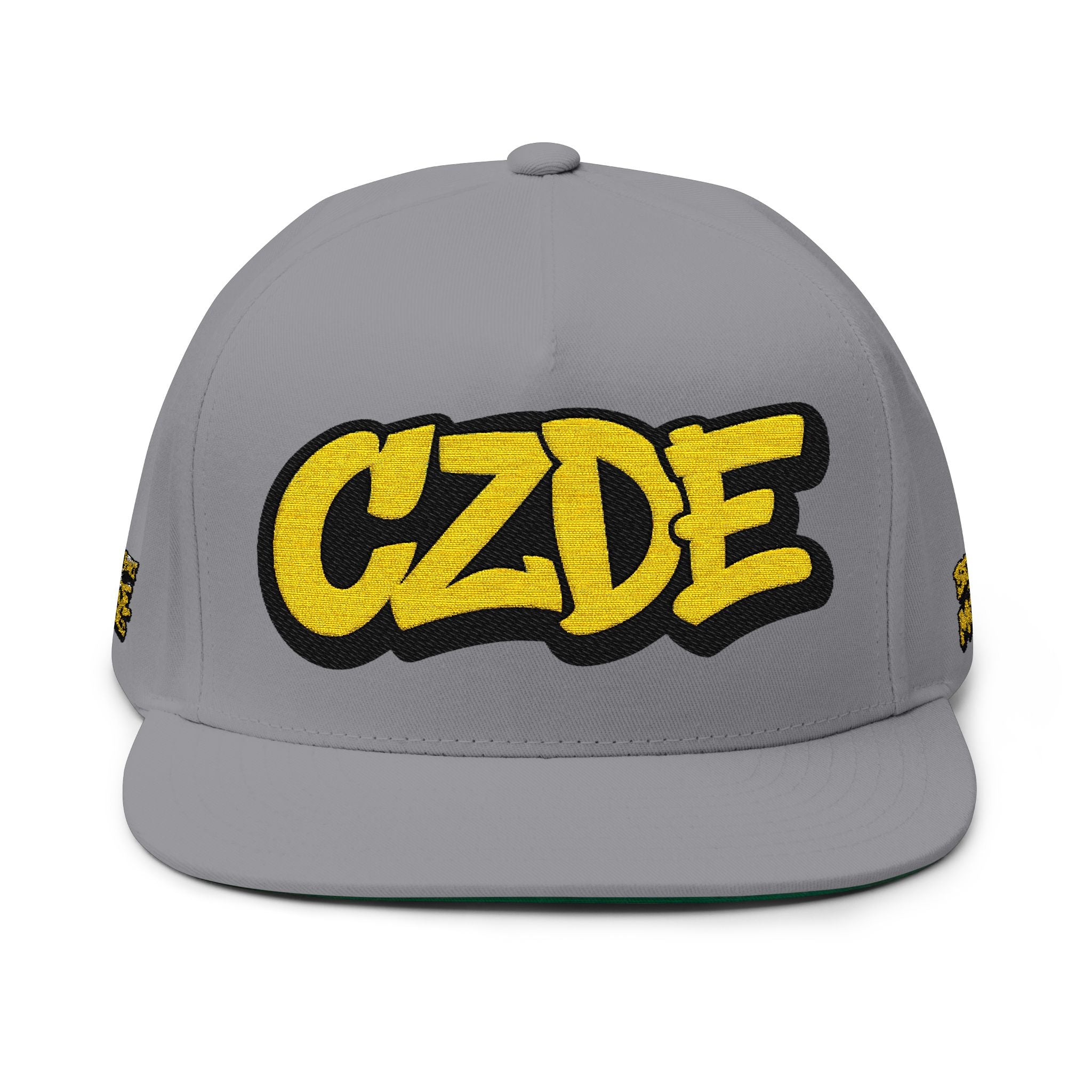 Embroidered 'CZDE' Flat Bill Cap – Bold Streetwear Snapback