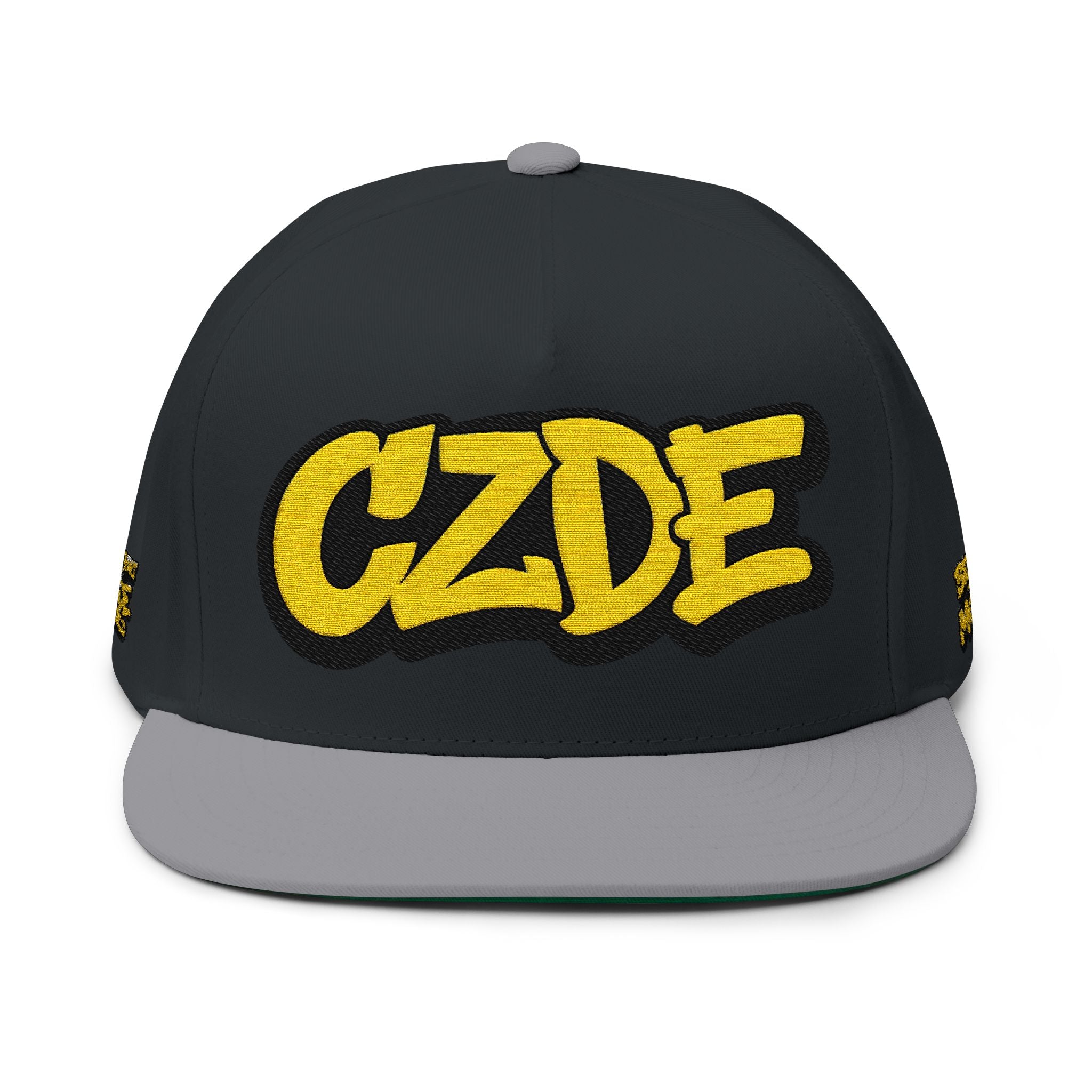 Embroidered 'CZDE' Flat Bill Cap – Bold Streetwear Snapback