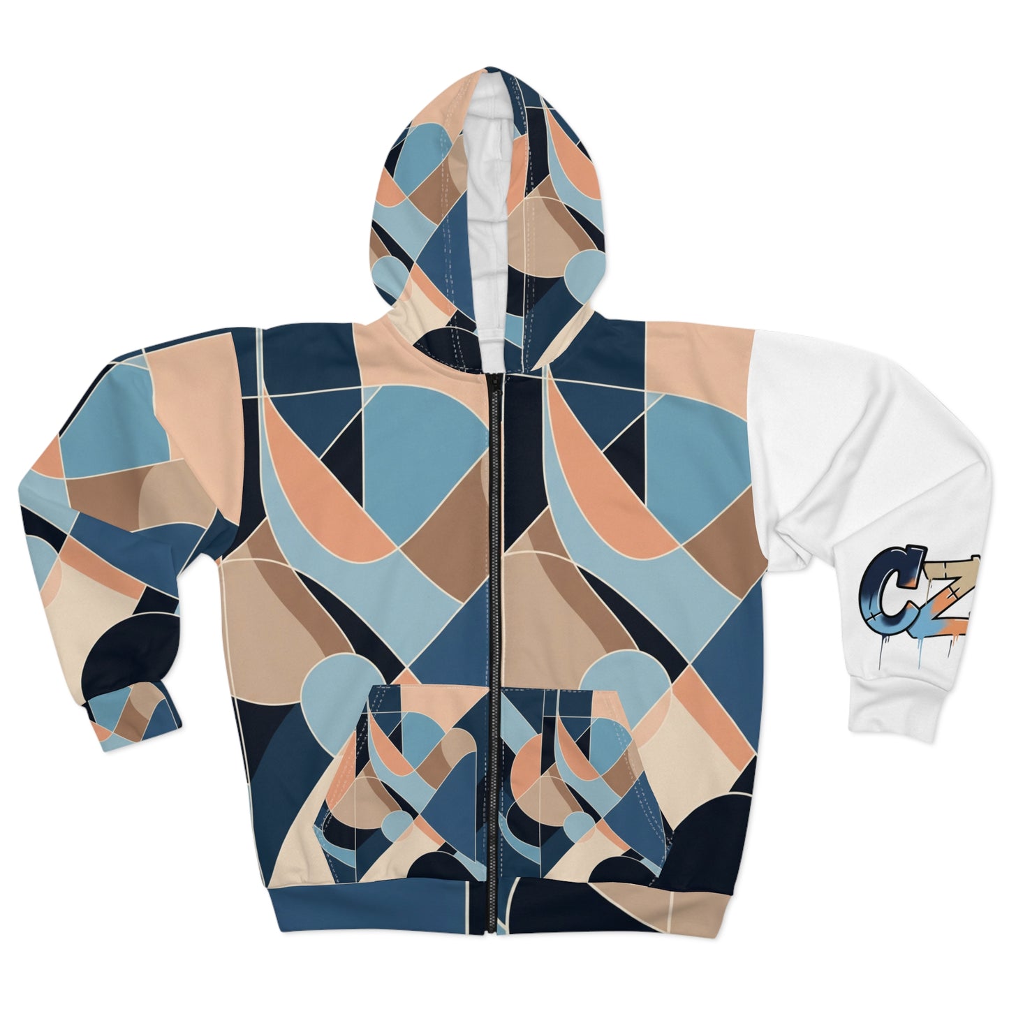 CZDE Geometric Pattern Hoodie – Unique Streetwear Style