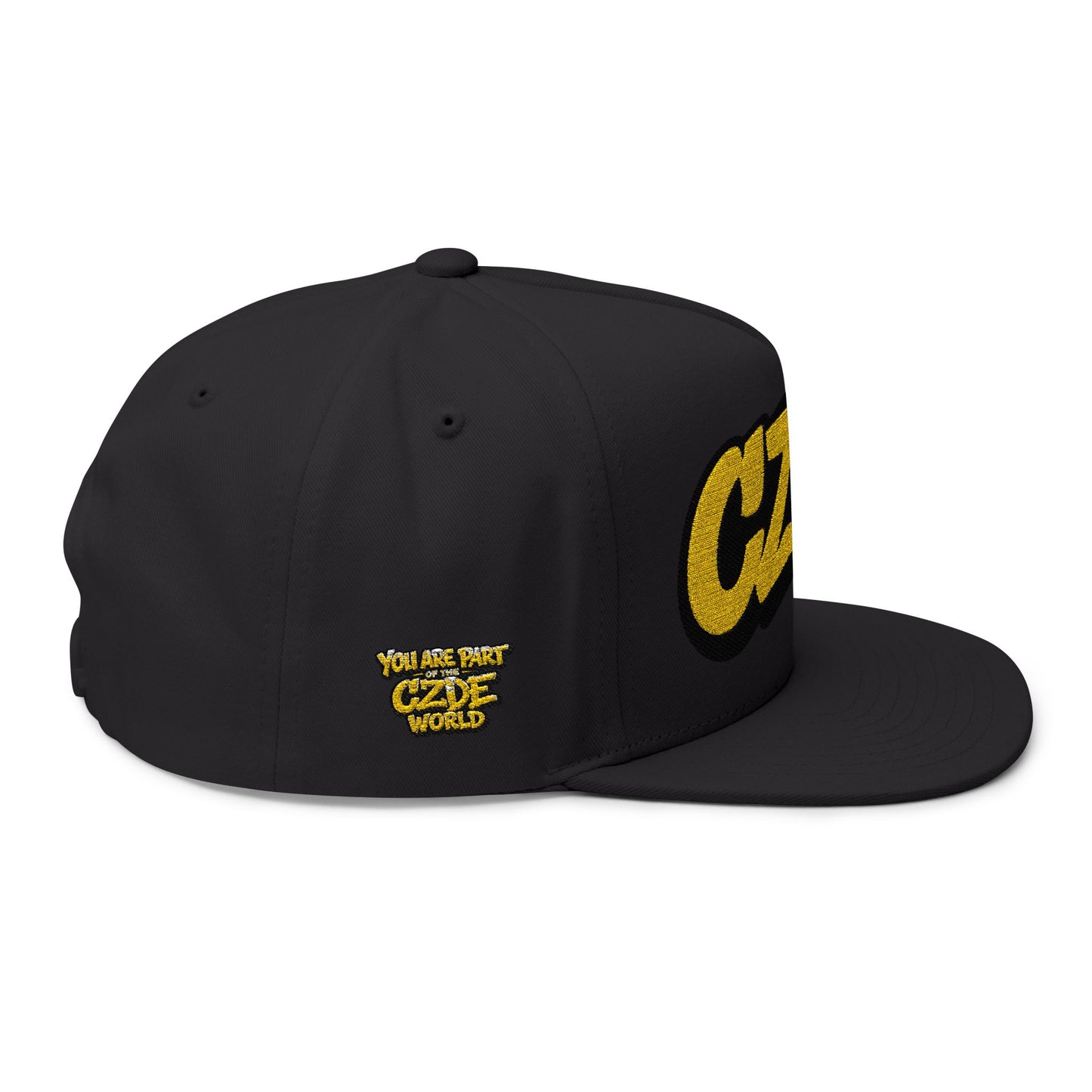 Embroidered 'CZDE' Flat Bill Cap – Bold Streetwear Snapback