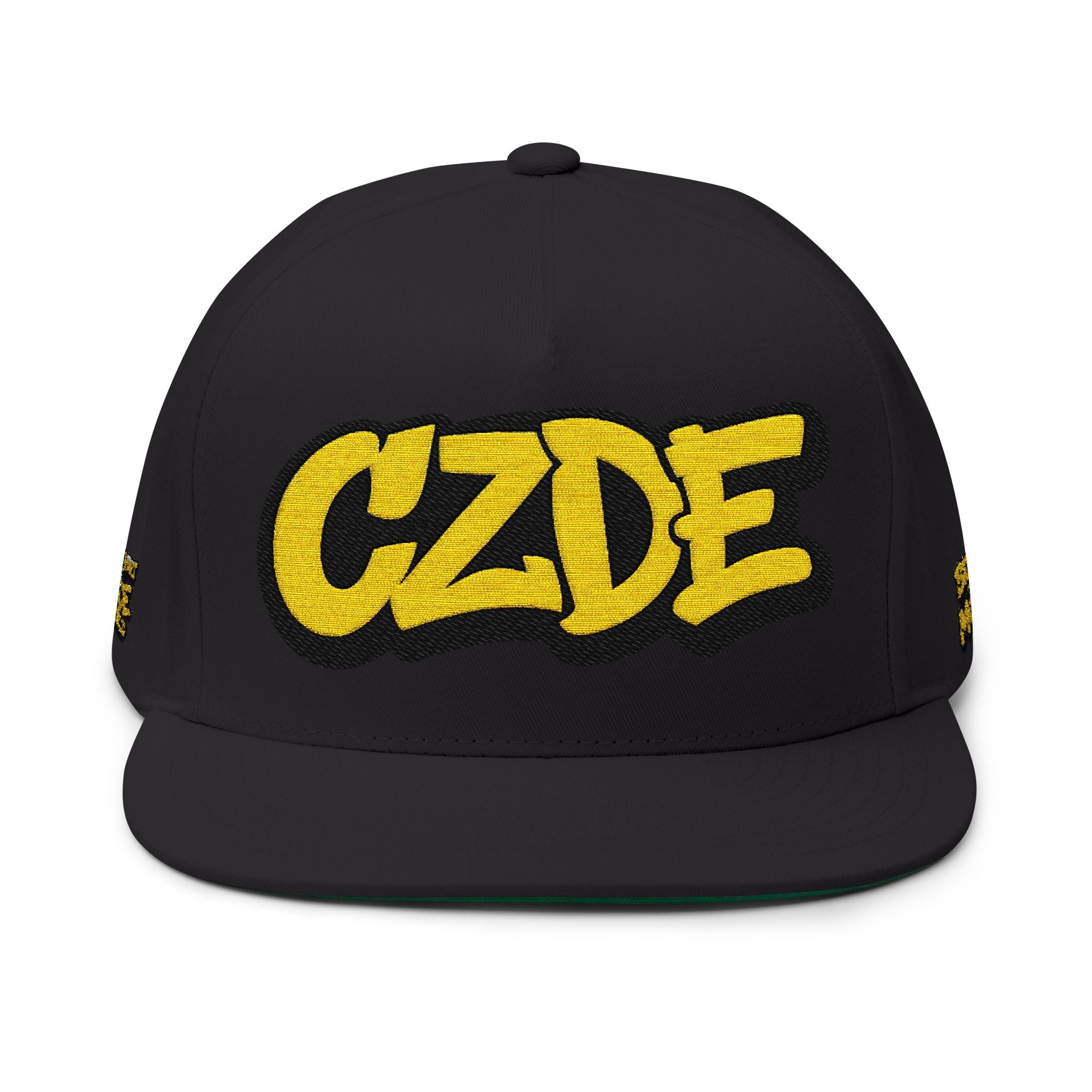 Embroidered 'CZDE' Flat Bill Cap – Bold Streetwear Snapback