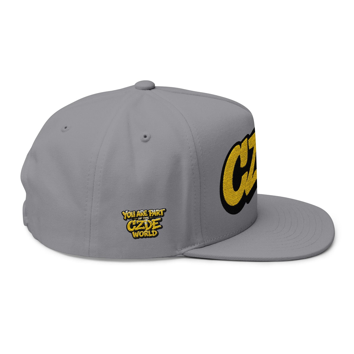 Embroidered 'CZDE' Flat Bill Cap – Bold Streetwear Snapback