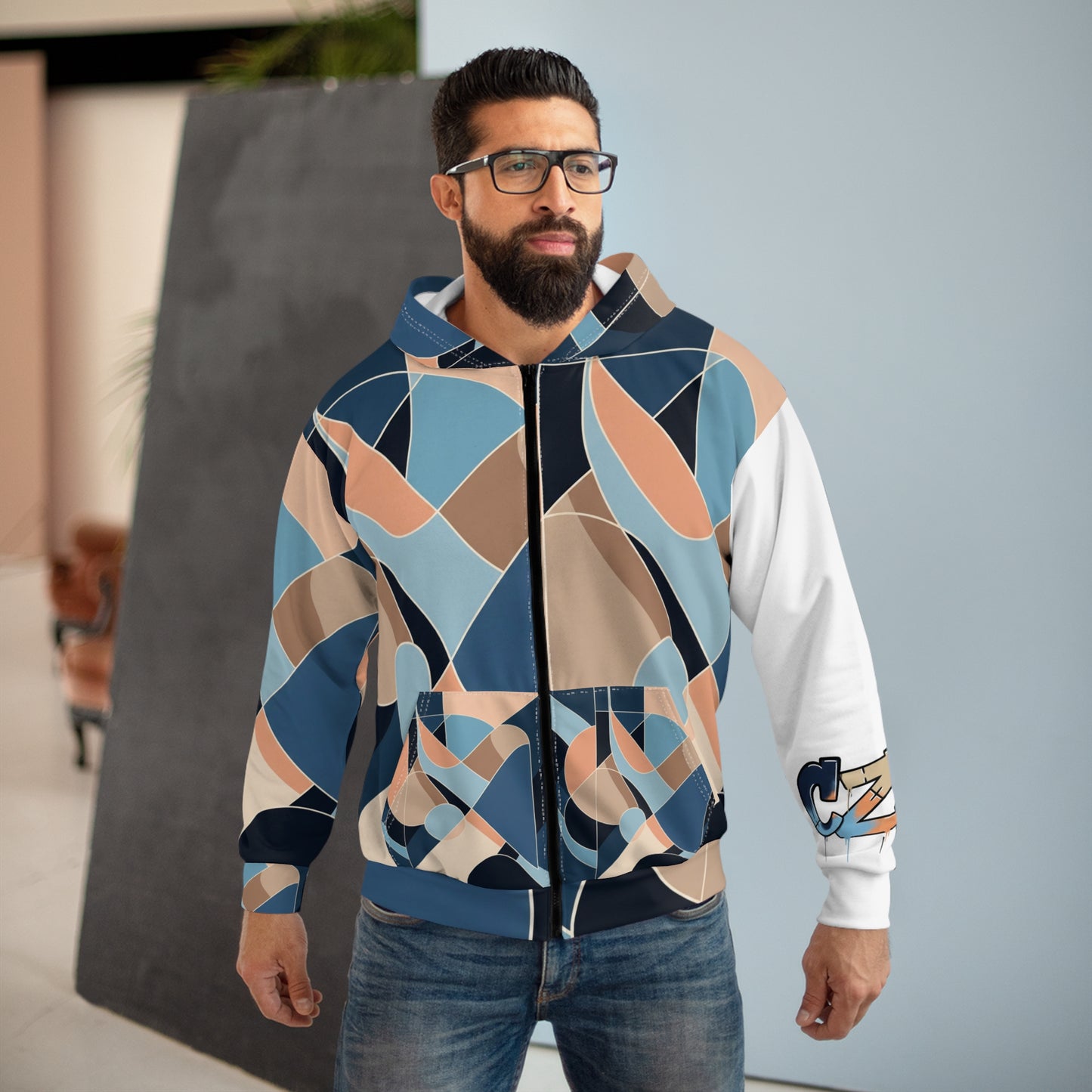 CZDE Geometric Pattern Hoodie – Unique Streetwear Style