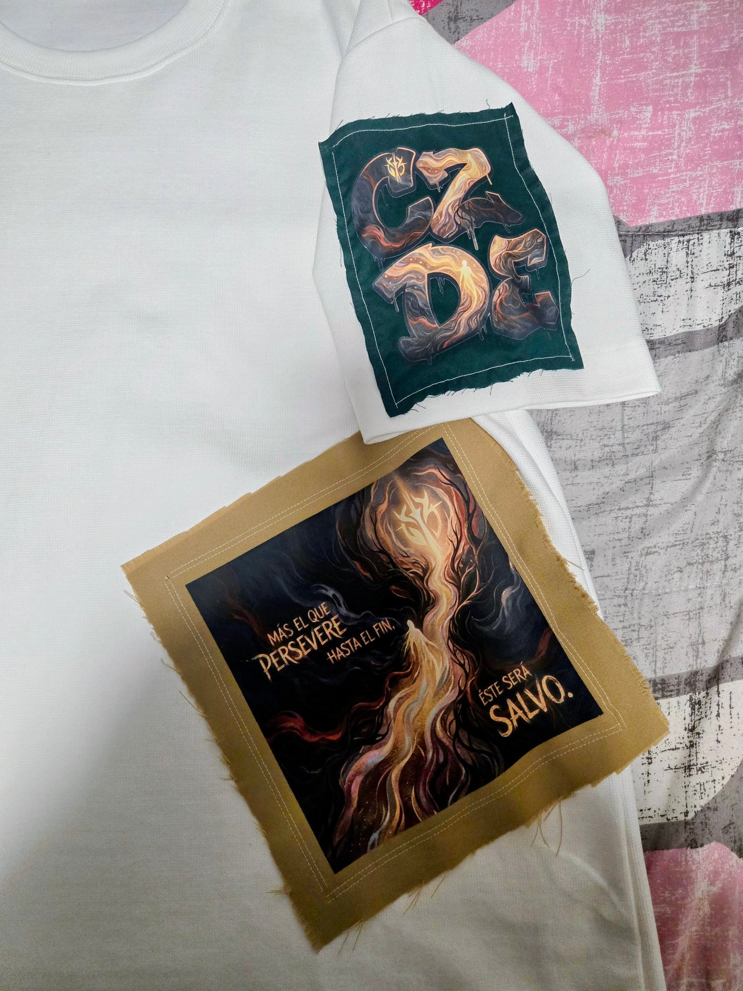 CZDE Persevere Until the End – Handmade Patch Streetwear T-Shirt