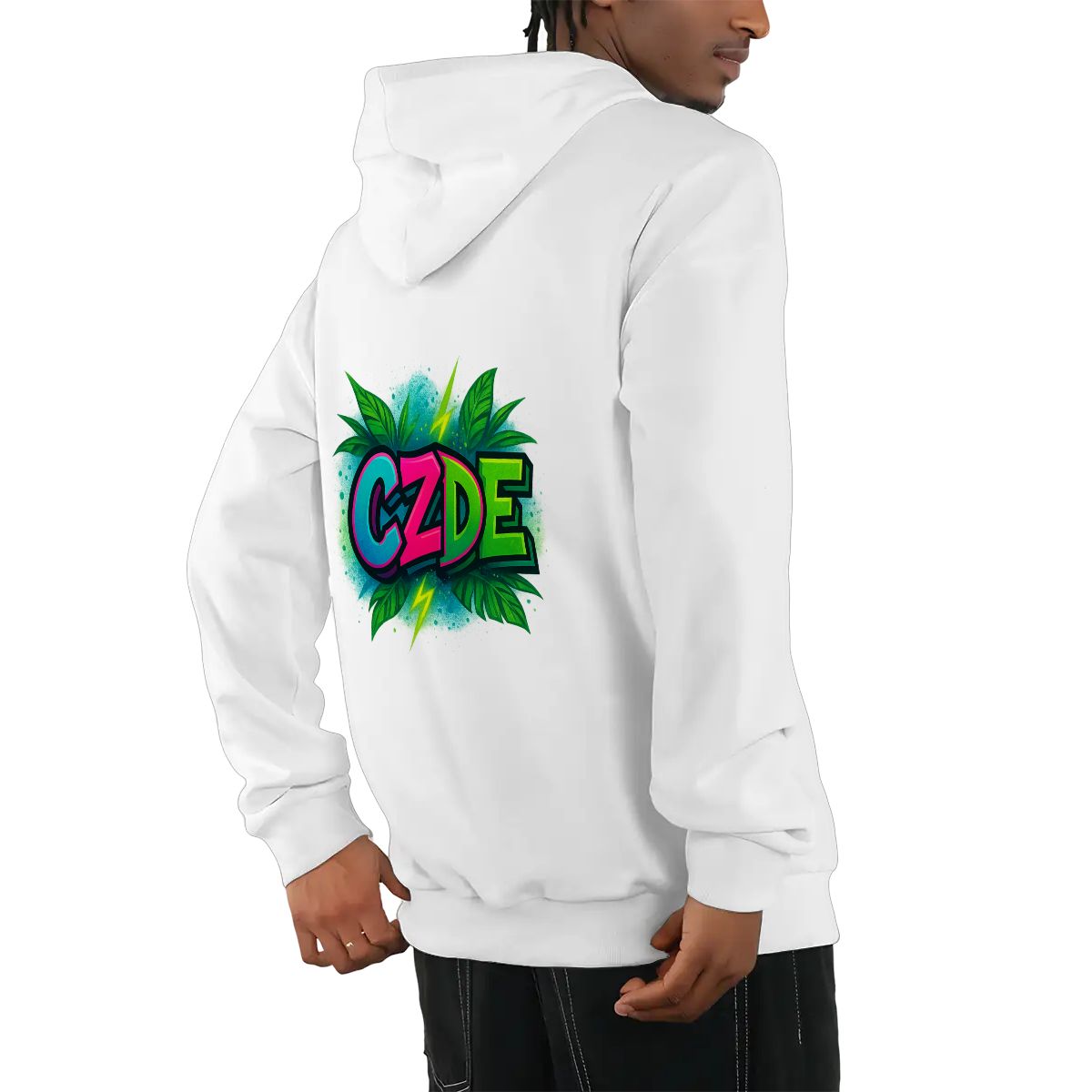 CZDE Tropical Graffiti Hoodie – Bold Urban Streetwear Vibes
