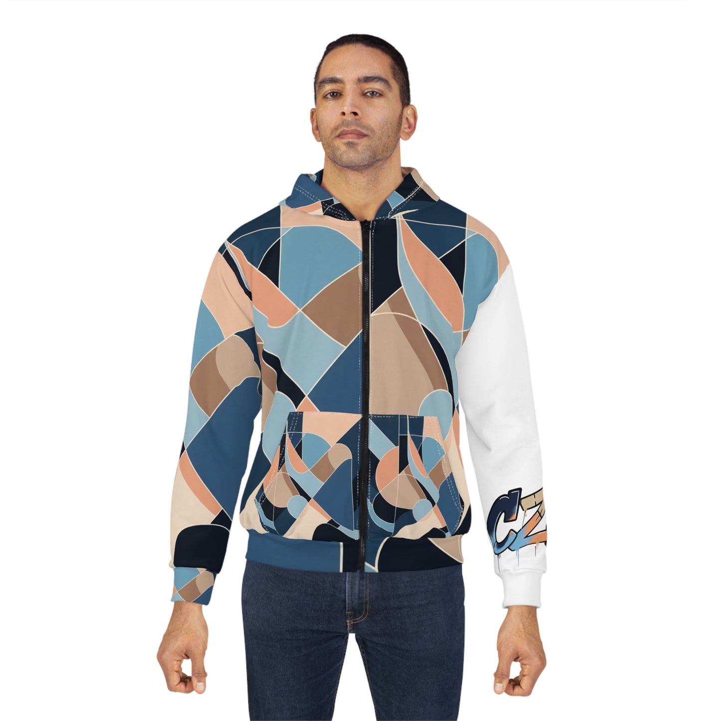 CZDE Geometric Pattern Hoodie – Unique Streetwear Style