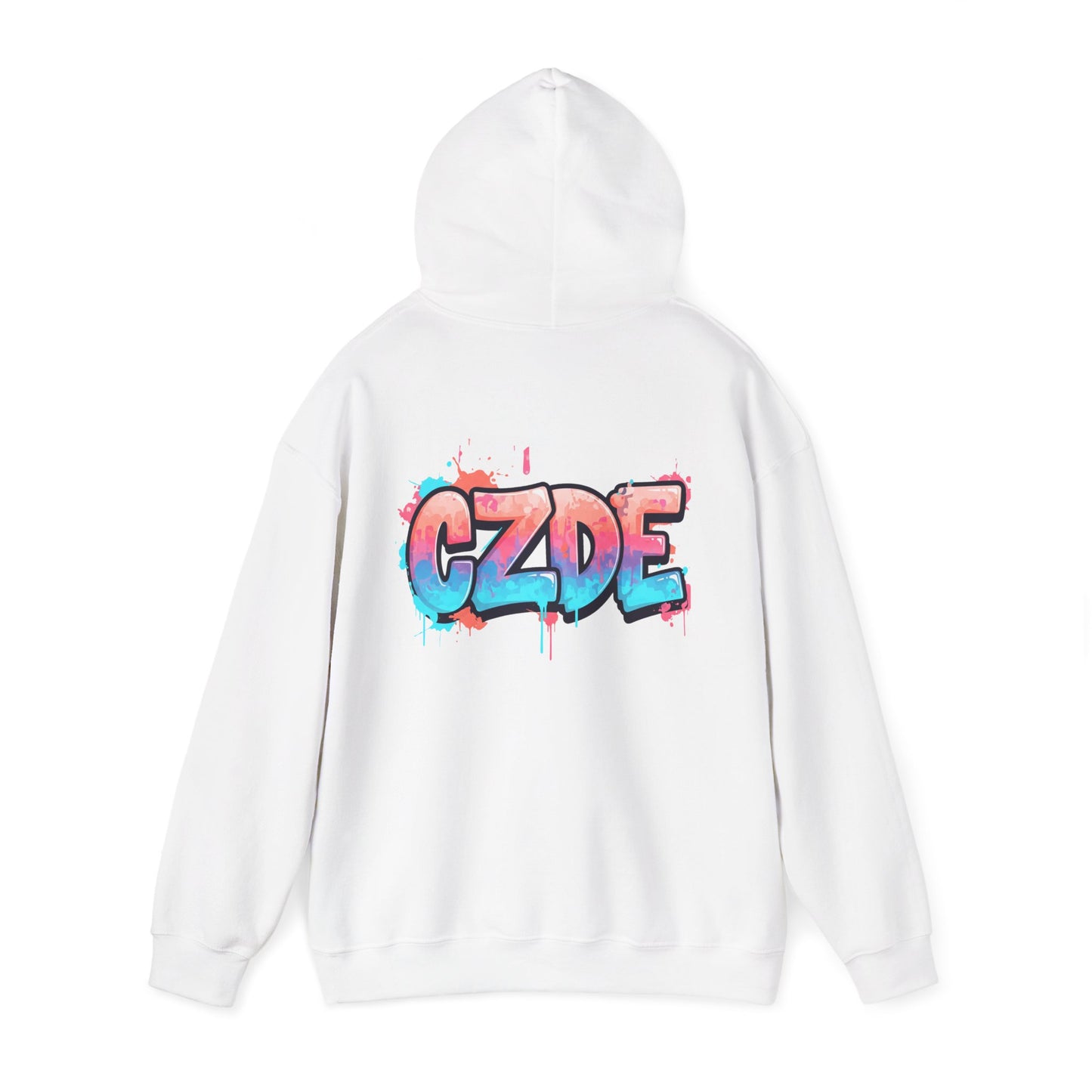 CZDE White Hoodie – Graffiti Streetwear Style