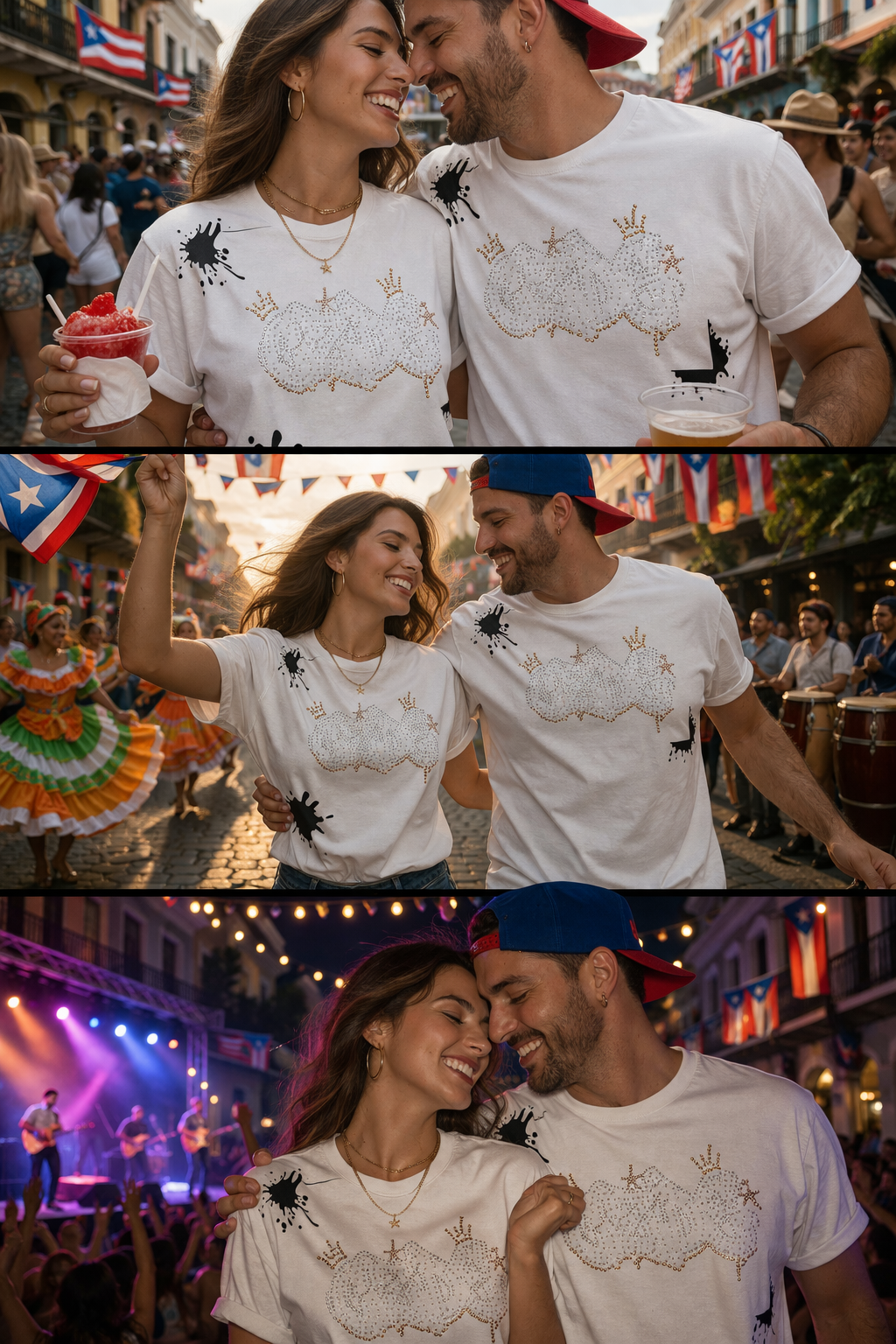 Rhinestone Crown Graffiti Tee