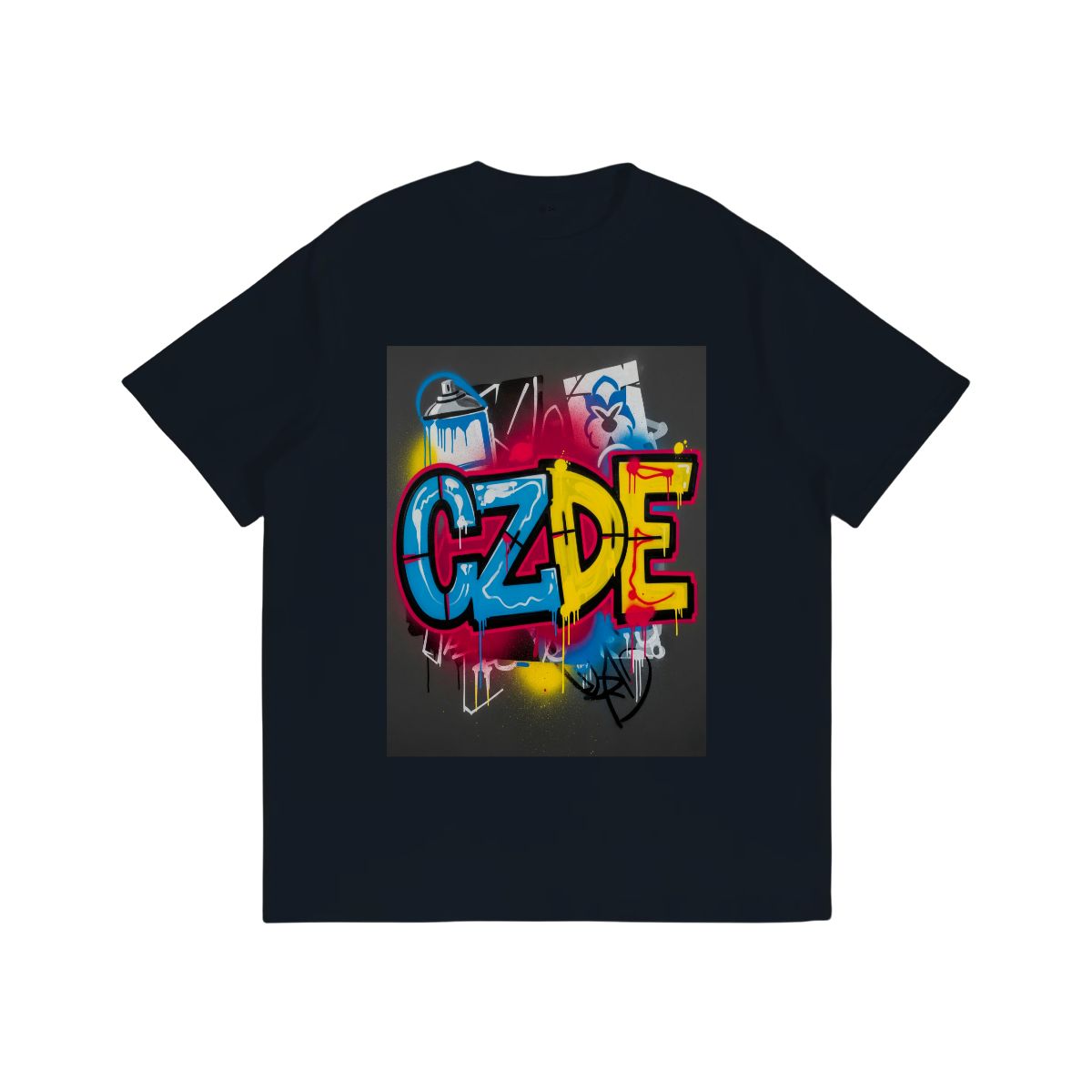 Unisex T-shirt Double Sided "CZDE Graffiti Burst Tee – Loud Color, Street Power"