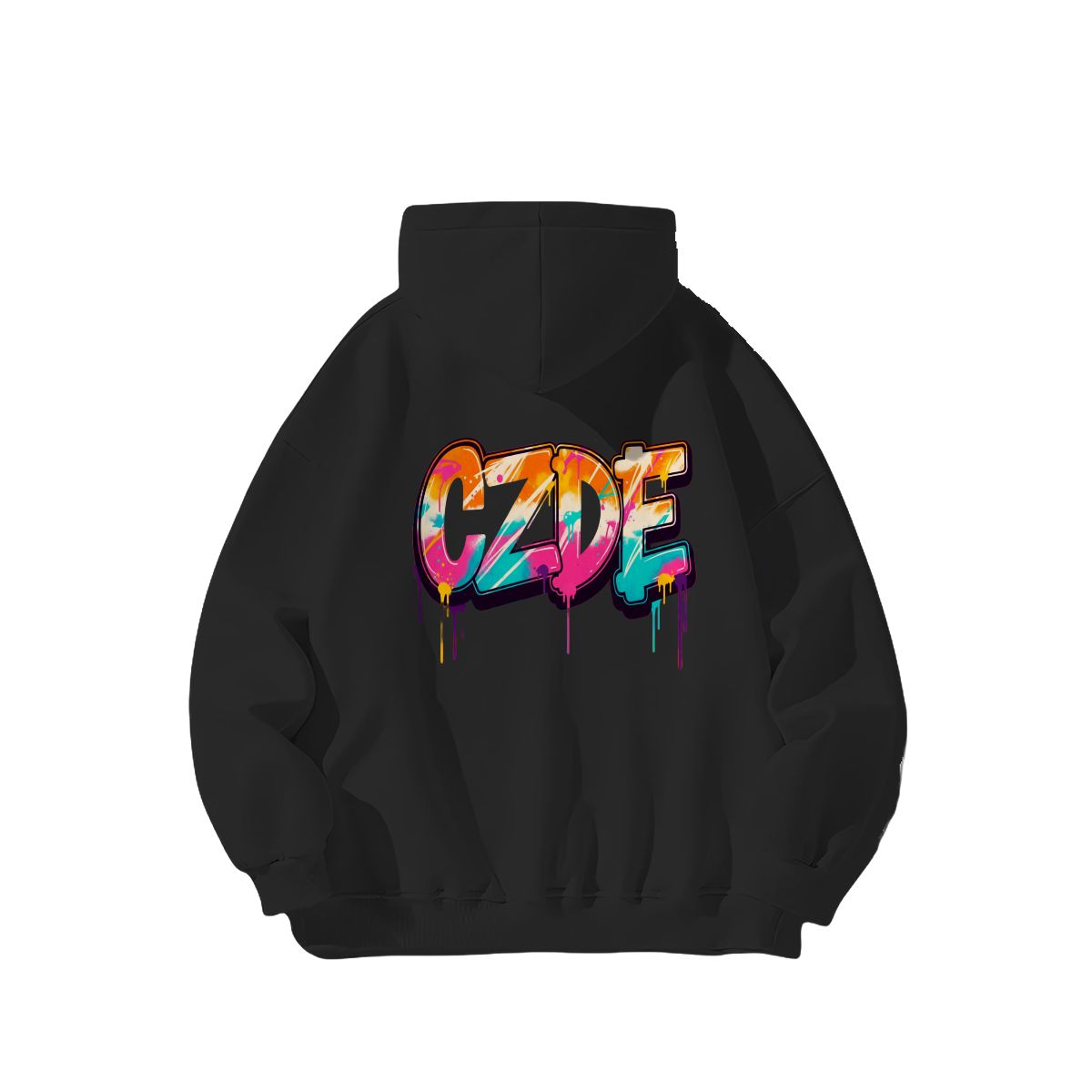 Unisex Fleece Hoodie - CZDE Vivid Graffiti Hoodie — Colorful Streetwear Statement