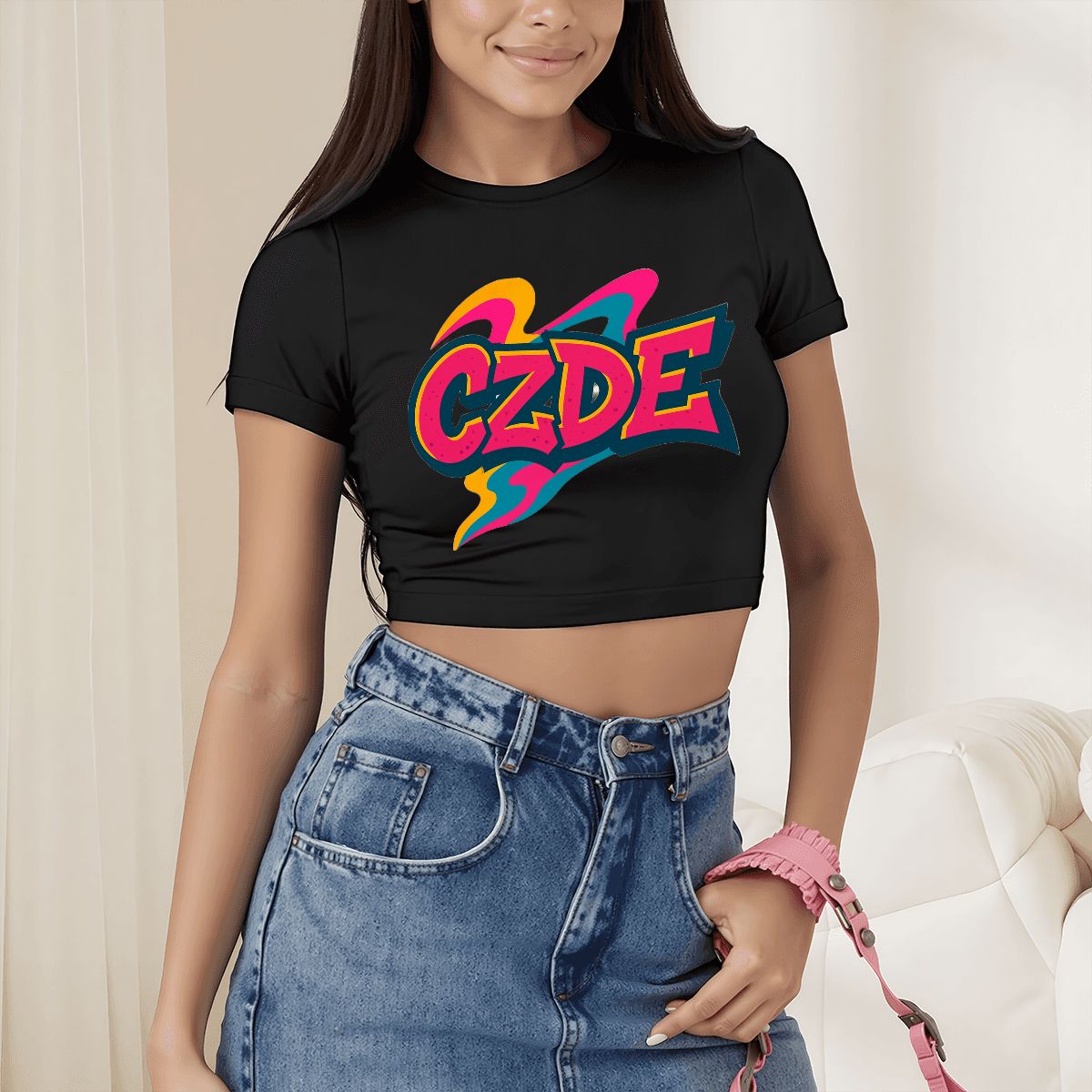 CZDE Color Pop Crop Top – Bold Streetwear Style