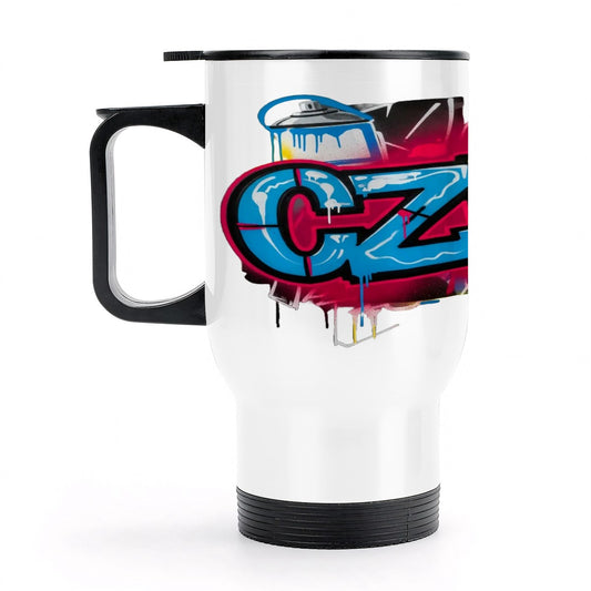CZDE Graffiti Travel Mug – Double-Layer Car Cup