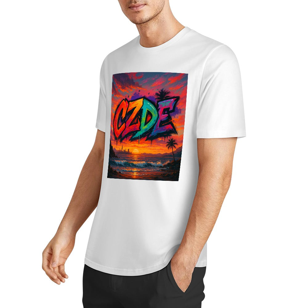 CZDE Dreamscape Tee – Vibrant Sunset Graffiti Shirt | Feel the Heat, Live the Color, Own the Street