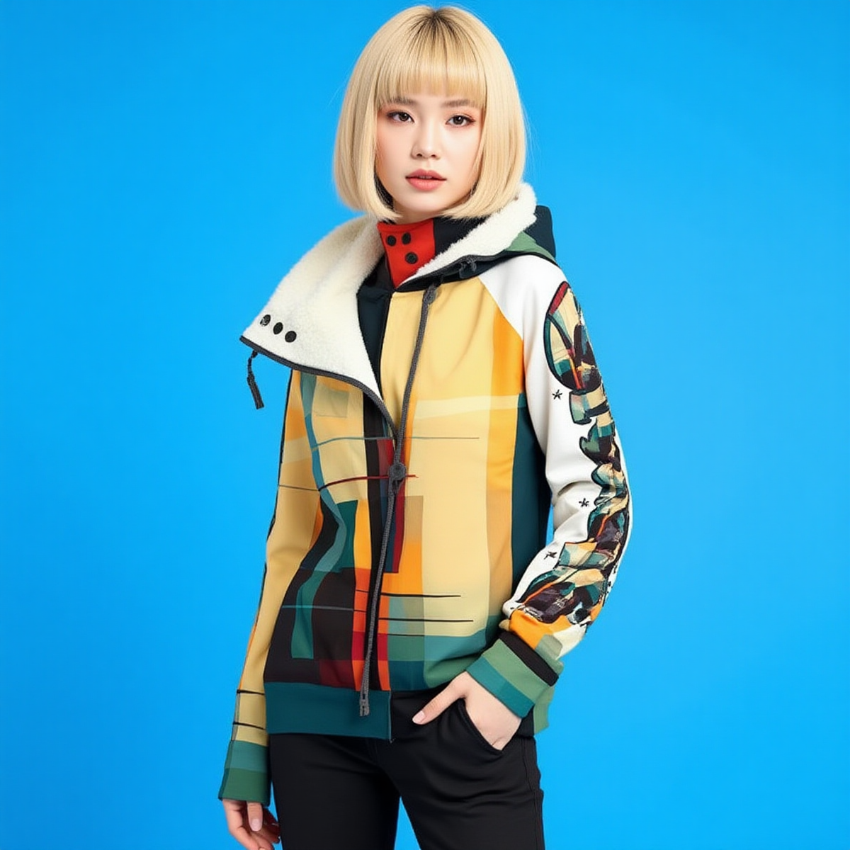 CZDE color-block jacket